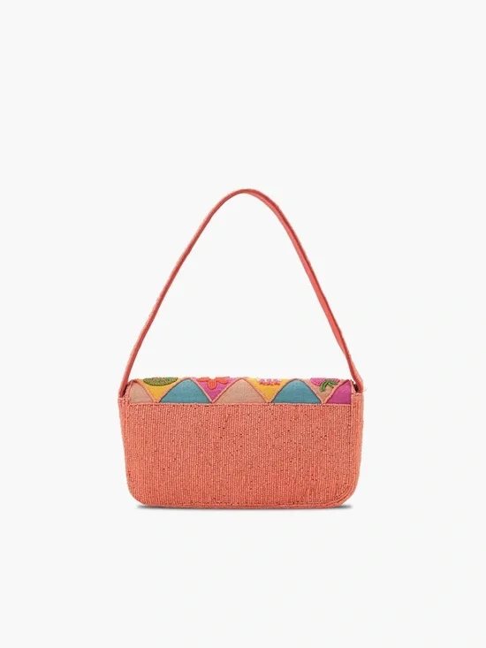 Coral beaded Patchwork Shoulder Bag - Picture 3 of 13